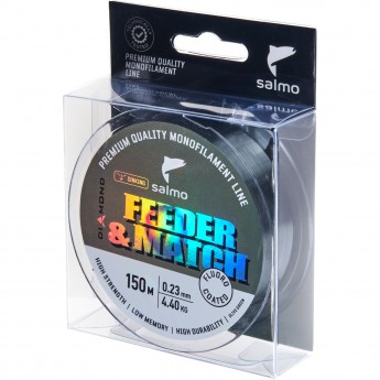 Леска монофильная SALMO DIAMOND FEEDER & MATCH FLUORO COATED Grey 150/023 Леска монофильная SALMO DIAMOND FEEDER & MATCH FLUORO COATED Grey 150/023