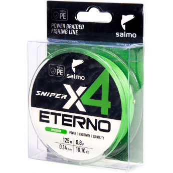 Шнур плетёный SALMO SNIPERх4 ETERNO BRAID Apple Green 125/014 Шнур плетёный SALMO SNIPERх4 ETERNO BRAID Apple Green 125/014